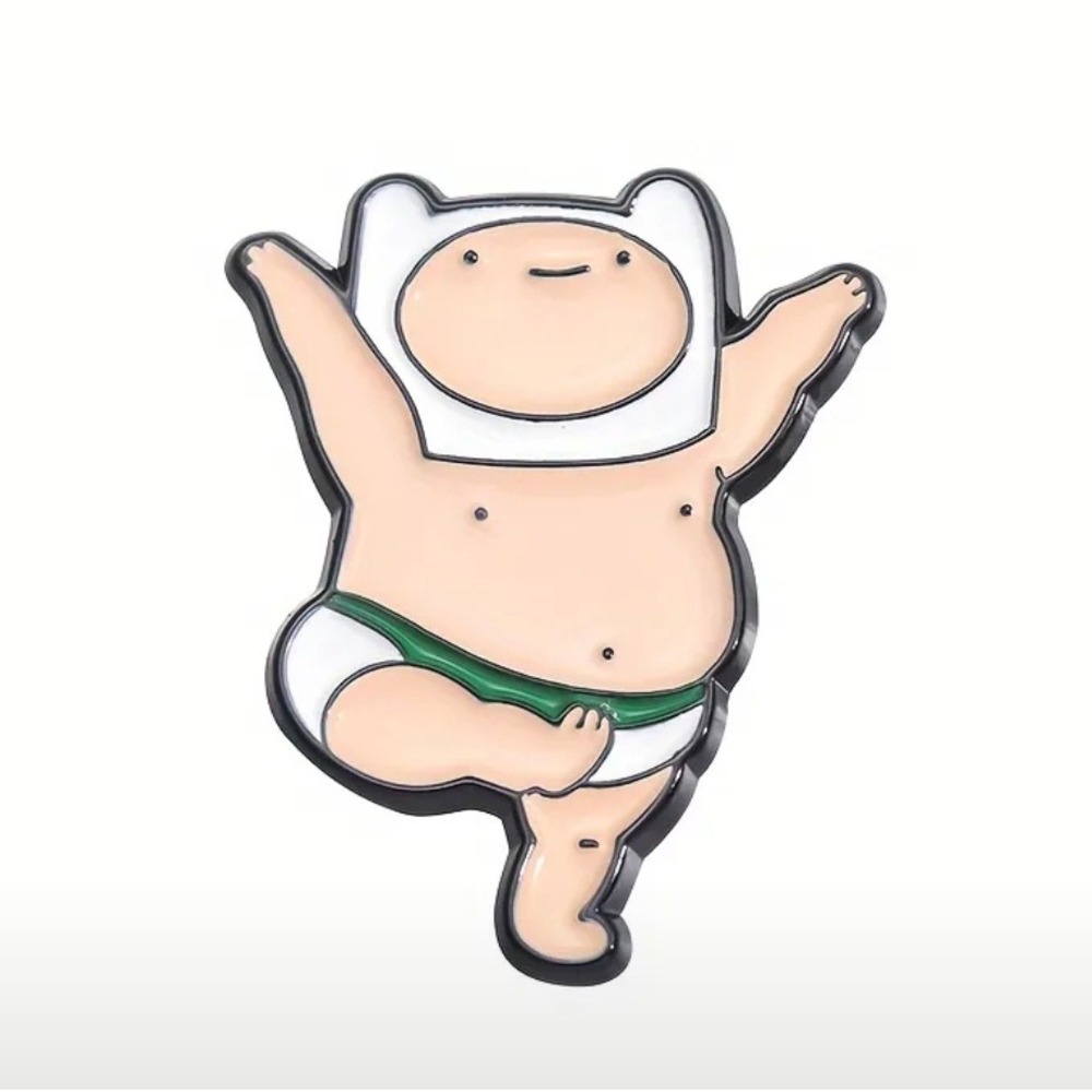 Adventure Time Finn The Human Sumo Enamel Pin Badge Backpack Hat‎  Accessory